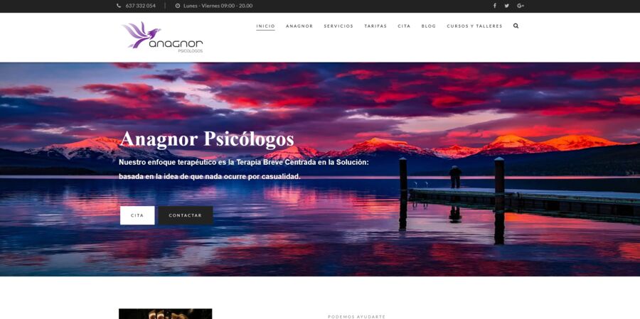 Captura de la web de Anagnor