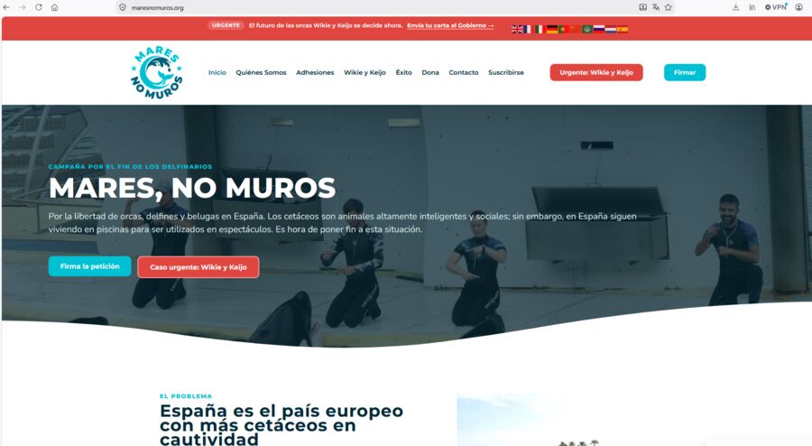 Captura de la web de Mares No Muros