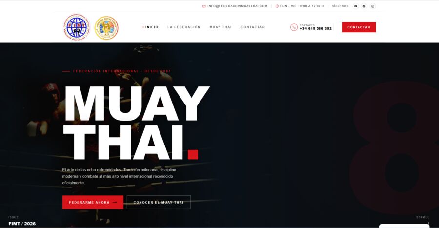 Captura de la web de Federación de Muay Thai
