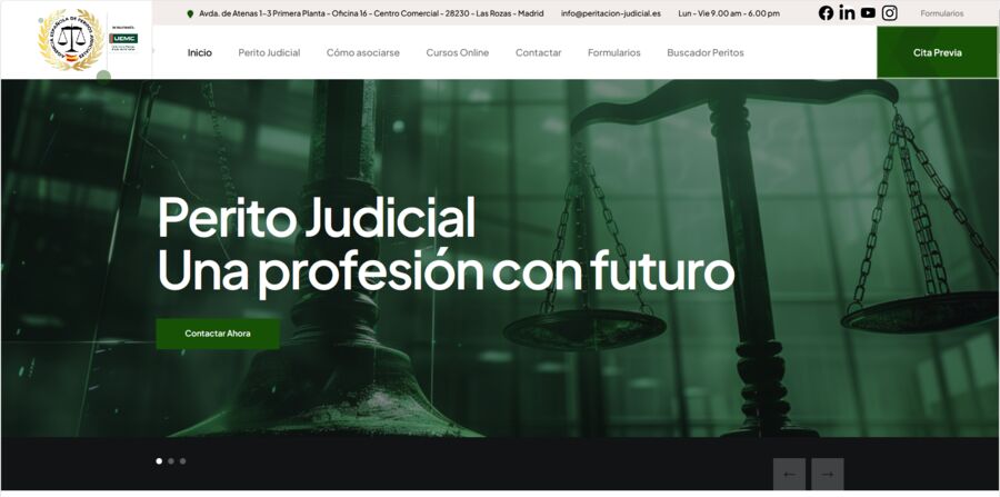 Captura de la web de Peritación Judicial